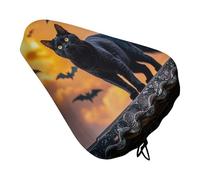 The Black Cat is Pacing on The Roof Bike Seat Cover Idrorepellente Cuscino per Bicicletta Cuscino Sella Bicicletta con Coulisse Pioggia Neve Polvere Coperture per City Mountain Road Bike