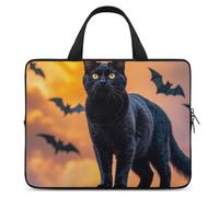 The Black Cat is Pacing on The Roof Custodia per laptop da 10 pollici Custodia protettiva per computer da viaggio d'affari borsa per laptop o tablet