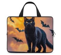 The Black Cat is Pacing on The Roof Custodia per laptop da 12 pollici Custodia protettiva per computer da viaggio d'affari borsa per laptop o tablet