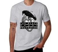 The Black Heart Procession Crow Tribute T-Shirt Tops Korean Fashion Black t Shirts for Men Grey XXL