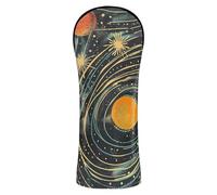 The Black Planet - Coperture da golf in pelle di alta qualità, con targhetta numerica, per driver, fairway, legno ibrido, 1 pezzo