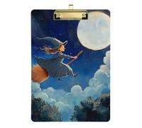 The Black Witch on Halloween A4 quadrato portablocco con file in plastica per forniture scolastiche per insegnanti Dimensioni elementari 9 x 12