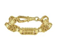 THE BLING KING Bracciale Belcher da uomo con stelle e barre, 11 mm, 74 g, 20,3 cm, placcato oro PVD