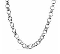 THE BLING KING Collana a catena rolò placcata in argento da 10 mm con taglio a diamante, per uomini e donne, 61 cm, stile cubano pesante, gioiello unisex, ipoallergenica, finitura lucida