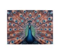 The Blue and Orange Peacocks Spread Their Tails, puzzle in legno da 500 pezzi per adulti puzzle impegnativo per dimensioni di gioco 38,1 x 51,8 cm