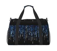 The Blue Binary - Borsa a tracolla leggera e impermeabile, di grande capacità, da viaggio, per oggetti personali, Nero , Taglia unica