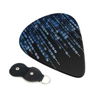 The Blue Binary Guitar Plettrum, 6 plettri per chitarra, stampati su entrambi i lati, per chitarra elettrica, basso, ukulele (0,46 mm, 0,71 mm, 0,96 mm)