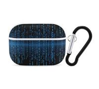 The Blue Binary Matrix AirPods Pro 2, custodia protettiva rigida antiurto per donne e uomini, compatibile con custodia Airpod Pro di 2a/1a generazione con portachiavi, bianco