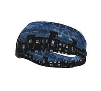 The Blue Binary Print Fasce per allenamento Sport Fascia traspirante per uomo donna