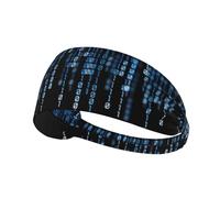 The Blue Binary Print Fascia elastica per donne e uomini in esecuzione copricapo moda esercizio all'aperto regalo uso