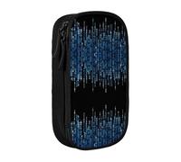 The Blue Binary Print pratico astuccio multi-scomparto ufficio viaggi scuola arte forniture quotidiane, Nero , Taglia unica, Con tasca per il
