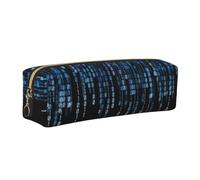 The Blue Binary Print Unisex Pencil Case Pouch Daily Office Travel Elegante Cancelleria Organizer, Oro, One Size, Organizer per borse