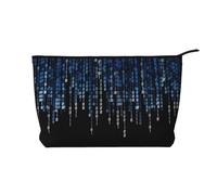 The Blue Binary Zipper Chiusura Corduroy Makeup Bag Multifunzionale Organizer 22x7x17cm per Viaggi Campeggio Vacanza Fitness, Nero , Taglia unica