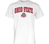 The Blue Brand NCAA Ohio State Buckeyes - Maglietta da Uomo, Colore: Bianco con Arco Over, Ohio State Buckeyes
