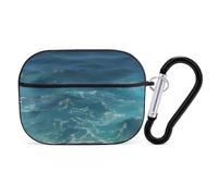 The Blue Sea - Custodia protettiva per AirPods Pro con anello portachiavi, custodia protettiva rigida in policarbonato per AirPods Pro di seconda generazione, per donne e uomini, facile da aprire
