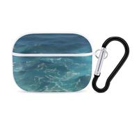 The Blue Sea - Custodia protettiva per AirPods Pro con anello portachiavi, custodia protettiva rigida per AirPods Pro di seconda generazione, per donne e uomini, facile da aprire, protezione contro le