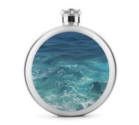 The Blue Sea - Fiaschetta da whisky da viaggio, in acciaio inox, a prova di perdite, per feste di nozze, testimone dello sposo, regalo per damigella d'onore, 141,7 g