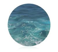 The Blue Sea, tagliere rotondo in vetro temperato, unico tagliere da cucina per pizza, verdura, frutta, formaggio e salumi