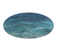 The Blue Sea Tappeto rotondo morbido assorbente tappetino da bagno ingresso antiscivolo tappeto fattoria tappetino anteriore posteriore 90 x 90 cm per camera da letto soggiorno casa decorativo