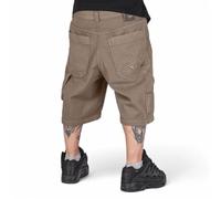 The blueskin Bermuda Baggy Uomo Oversize in Cotone Bull - Stile Streetwear Hip Hop Rap Skate - Artigianale Made in Italy - Colore Fango -W 30 IT 44