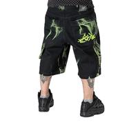 The blueskin Bermuda Uomo Jeans Baggy Streetwear - 100% Cotone Made in Italy - vestibilità Oversize - Trattamento Dirty Fluo Artigianale - Stile Skate e Hip Hop - W 28 IT 42