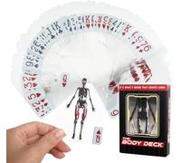 The Body Deck, Halloween scheletro 3D, carte da gioco, carte da gioco trasparenti anatomia umana, scheletro del corpo del manichino, carte da gioco per umani, giochi di Halloween, feste