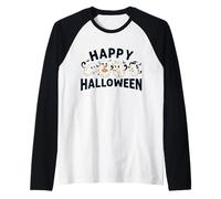 The Boo Crew Cats | Carino spettrale Fantasma Halloween - Amanti dei Gatti Maglia con Maniche Raglan