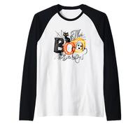 The Boo Crew - Gatto di Halloween Maglia con Maniche Raglan