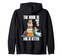 The Book is Good But The Dog is Better Felpa con Cappuccio
