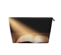 The Book - Trousse da viaggio in pelle stampata con cerniera dorata, per donne in movimento, Argento, One Size, Beauty case