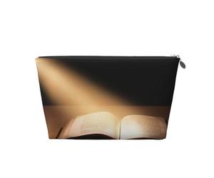The Book - Trousse da viaggio in pelle stampata con cerniera dorata, per donne in movimento, Argento, One Size, Beauty case