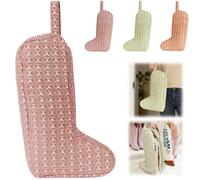 The Boot Bag of Your Dreams,Portable Quilted Tall Boot Storage Organizer with Handle and Dust Proof Protection,Travel Shoes Protector Bags for Carrying,Storage,Wear Prevention (Pink)
