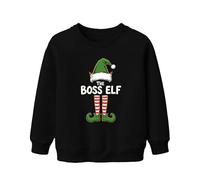 The BOSS ELF - Cappello di Natale con gnomo da elfo, unisex, per bambini, Nero , 140