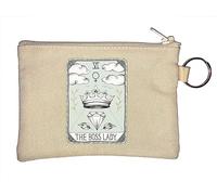 The Boss Lady - Portamonete divertente con parodia dei tarocchi, colore: Beige