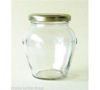 The Bottle Company - Vasetto rotondo di vetro con coperchio dorato, per marmellate, salse, conserve, sottaceti, candele, caramelle, miele, bomboniere, 30 pezzi, 314 ml