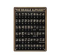 The Braille Alphabet Knowledge Retro Metal Targa in metallo Poster Outdoor Garden Home Decor Piastra Cucina Ferro Pittura Pub Cafe Man Cave Wall Decor Targa in alluminio