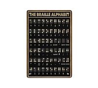 The Braille Alphabet Knowledge Retro Metal Targa in metallo Poster Outdoor Garden Home Decor Piastra Cucina Ferro Pittura Pub Cafe Man Cave Wall Decor Targa in alluminio