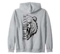 The Brave Bear Wild Strength Backprint Felpa con Cappuccio