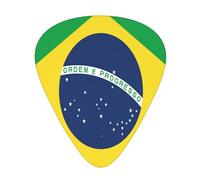 The-Brazil-Flag - Confezione da 12 plettri per chitarra con 3 spessori e scatola portaoggetti, plettri in ABS per basso elettrico