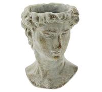The Bridge Collection Vaso da fiori in stile antico del vecchio mondo greco della testa della statua del cemento