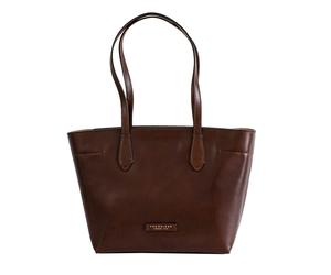 The Bridge Guelfa Shopping Bag in Pelle Marrone Donna