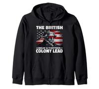 The British Blew A 13 Colony Lead Funny George Washington Felpa con Cappuccio