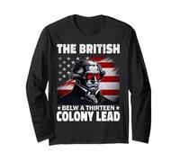 The British Blew A 13 Colony Lead Funny George Washington Maglia a Manica