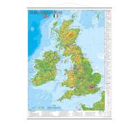 The British Isles and Ireland with UNESCO World Heritage Sites and National Parks (engl.) mit Metallbeleistung, 68 x 98 cm