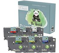 The Bubbli Originale | TZe-131 TZe-231 TZe-431 531 TZe-631 731 Bianco/Trasparente/Rosso/Giallo/Verde/Blu 12mm Nastro per Etichette Compatibile per BROTHER P-Touch PT-1000 H100 D210VP D400 D600VP Cube