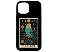 The Budgie Budgerigar Parrot Tarocco Carta Witchy Moon Custodia per iPhone 15