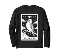 The Budgie Budgerigar Parrot Tarocco Carta Witchy Moon Maglia a Manica