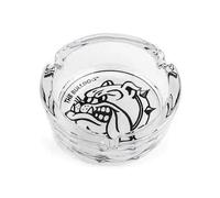 THE BULLDOG-Posacenere in Vetro Trasparente - Design Bulldog Stampato - Robusto e Pesante, Ideale per Bar, Locali e Casa