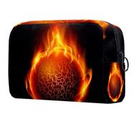 The Burning Fire - Trousse per cosmetici, da donna, per articoli da toeletta da viaggio, grande, pratica borsa organizer con cerniera, Multi, 18.5x7.5x13cm/7.3x3x5.1in, Beauty case
