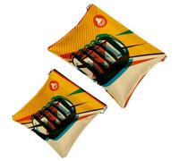 The Burning Fire - Trousse tascabili per cosmetici, a chiusura automatica, senza cerniera, mini borsa da viaggio per cuffie, monete, rossetti, cosmetici, auricolari, gioielli, 2 pezzi, Multicolore 3,
